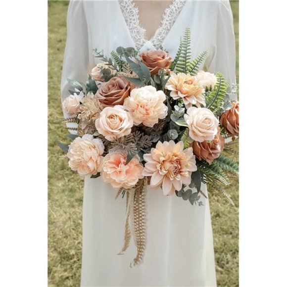 Artificial Flowers Combo Box Set Gradient Color Flower Leaf w/ Stems Wedding DIY - Picture 2 of 6